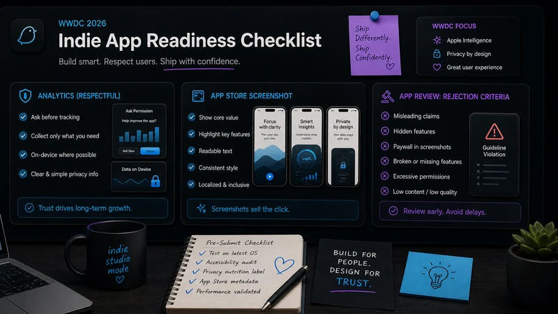 Checklist Apple Intelligence pour app indie : contrôles avant publication